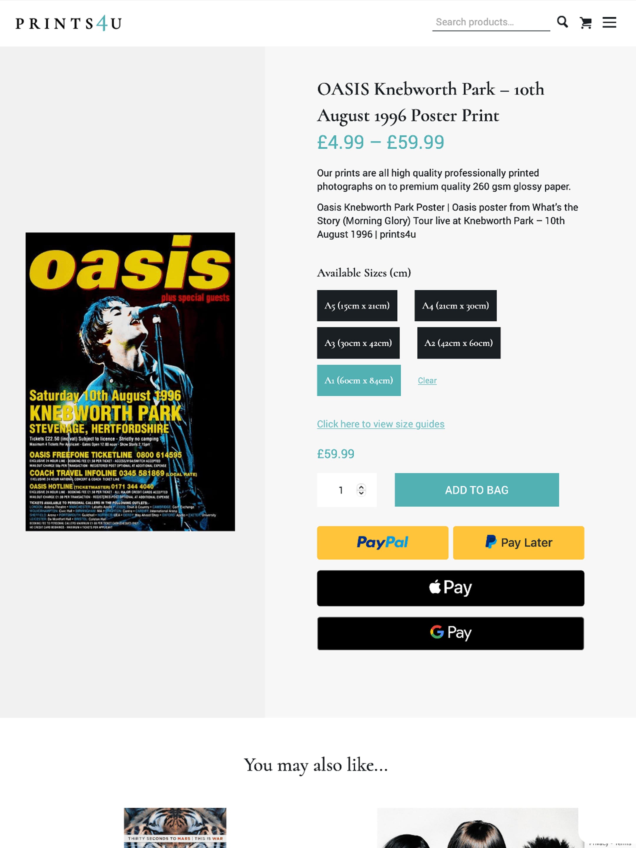 Prints4u eCommerce Website