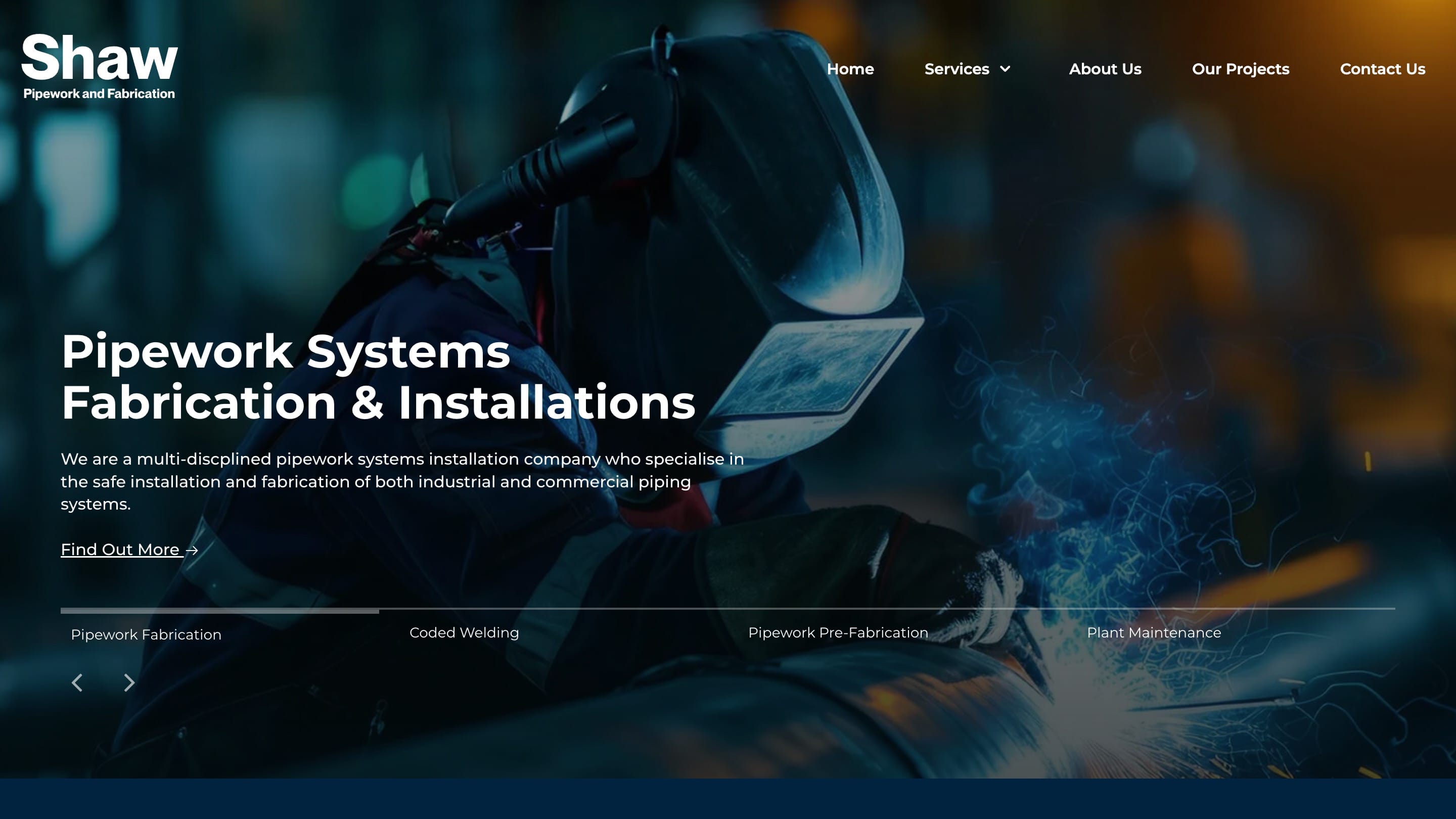 Shaw Pipework and Fabrication Web Design