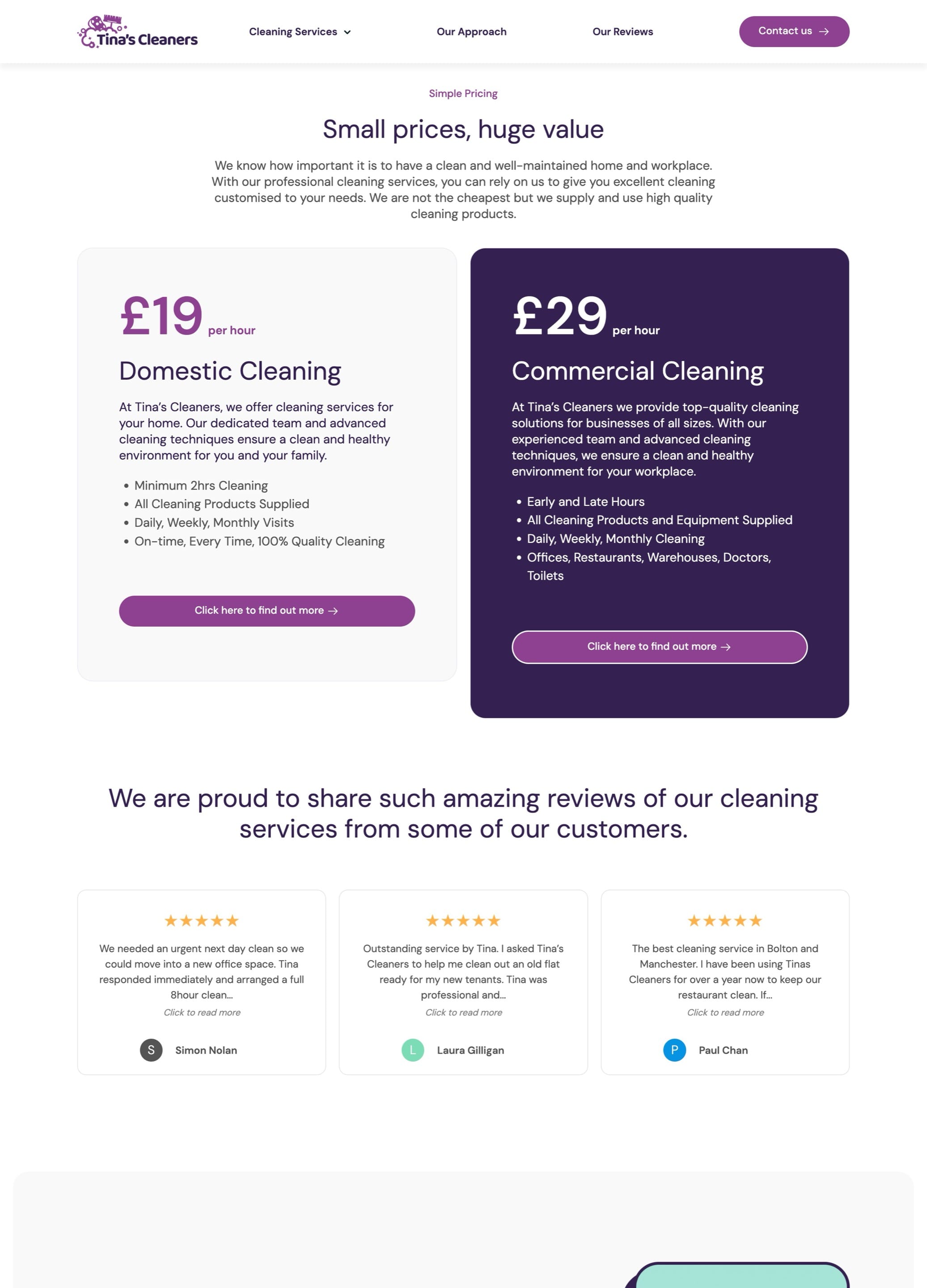 Tinas Cleaners - Bolton Cleaning Company Website