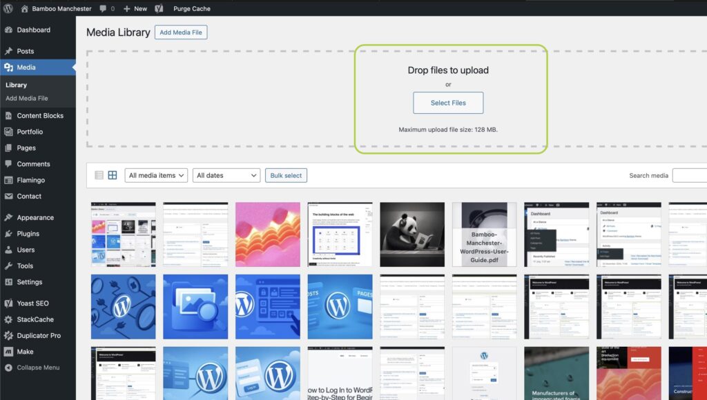Uploading New Media