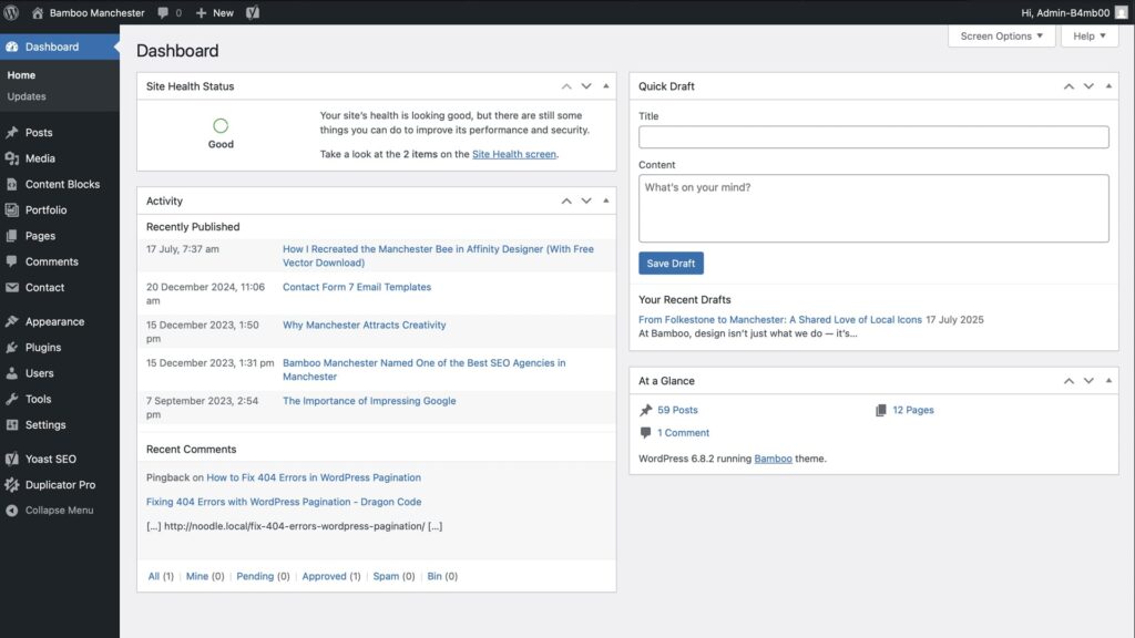 WordPress Dashboard